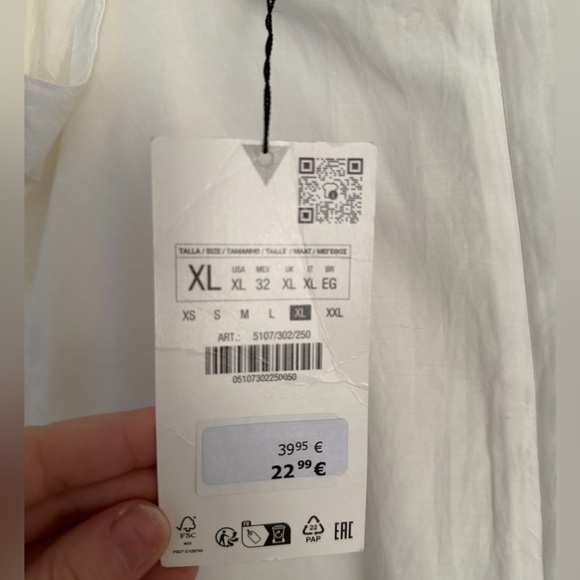 Zara White Mini Cotton Dress - Picture 6 of 6